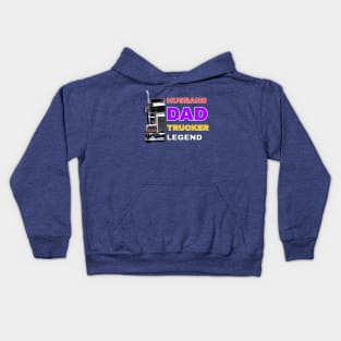 Husband Dad Trucker Legend Kids Hoodie